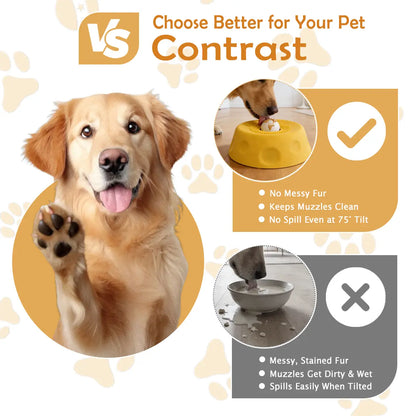 Free Gift,Buy 1 Get 1-Pawpace Multi Purpose Dog Bowl,Dog Liquid Slow Feeder,Lick Bowl with Ball ,Oral Hygiene & Tongue Cleaning,8 Suction Cups,No Mess Liquid Treat Enrichment Bowl for Dogs,